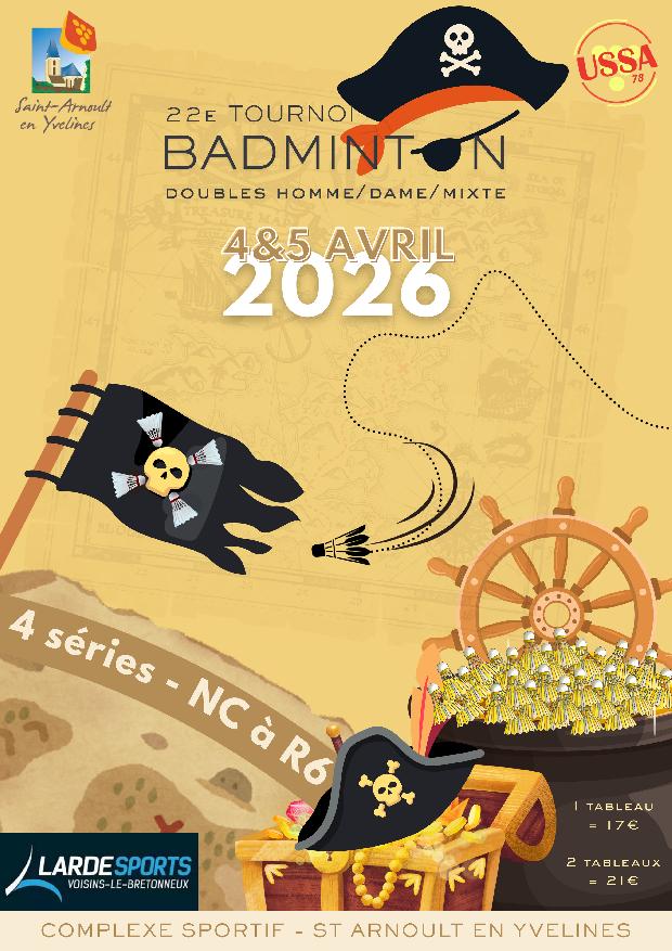 22ème Tournoi Double Sénior St-Arnoult en Yvelines 4 et 5 avril 2026